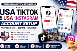 create USA tiktok account, USA instagam account, tiktok USA instagram account