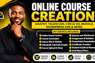 create course content for talentlms, learnworlds, graphy, moodle, wordpress lms