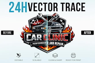 convert raster logo to clean vector ai eps svg