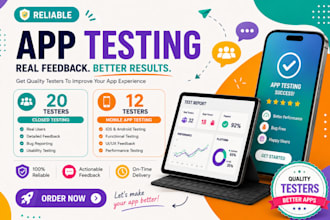 provide 12 testers closed testing 20 testers mobile app testing 12 testers