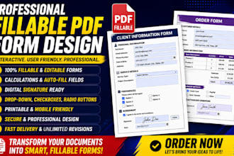 create fillable PDF form or design interactive fillable PDF form