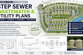 create civil utility plans, sewer design and wastewater treatment layouts