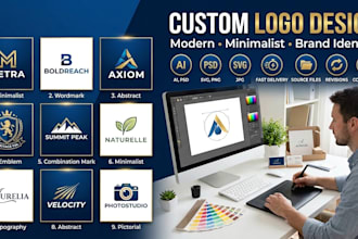 design a modern custom logo for your business or brand