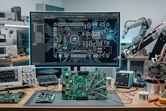 design embedded robotics pcb, arm cortex mcu, stm32 esp32 and rtos firmware