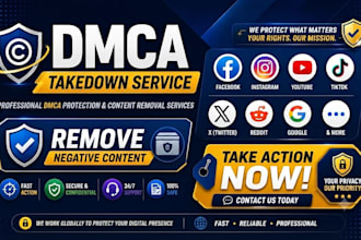 submit dmca takedown notice to remove  facebook instagram youtube tiktok