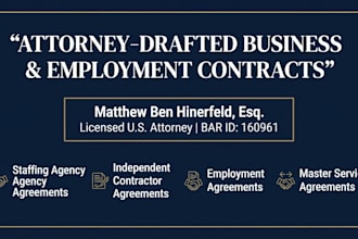 draft a master service agreement or subcontractor agreement as a us attorney