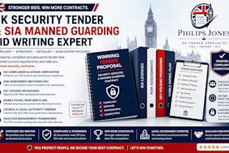 write your UK security tender and sia manned guarding bid for council contracts