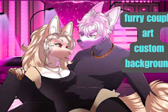 draw furry couple art for you