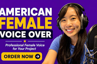 be your american female voice actor for commercial voice over in english