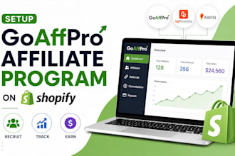 setup goaffpro uppromote awin affiliate program on shopify