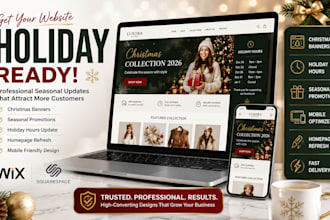 design wix squarespace holiday christmas banner seasonal holiday hour update fix
