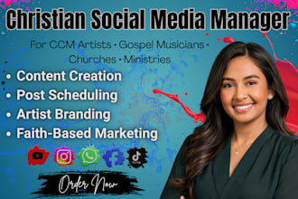 be your christian ccm pop artist social media manager and content creator