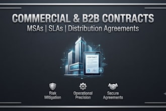 prepare legally structured commercial contracts and b2b agreements