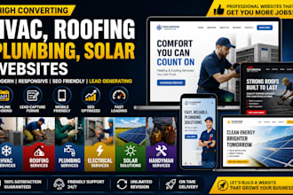build hvac website, roofing website, plumbing website, solar website