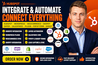 integrate hubspot wordpress woocommerce shopify zapier salesforce plugin signup