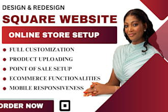 create a professional square website design or square online store that convert