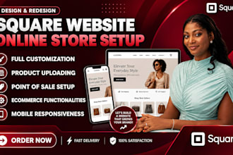 create a professional square website design or square online store that convert