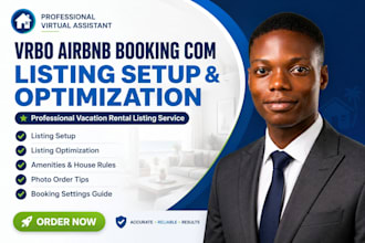 set up and optimize vrbo airbnb and booking com listings