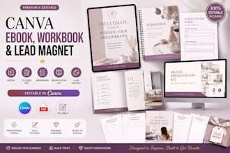 do canva ebook fillable PDF workbook presentation kit editable canva lead magnet