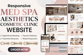 build a med spa, aesthetics, cosmetic clinic website with booking