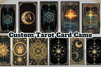 design custom tarot card, spiritual card illustration, zodiac card, oracle deck
