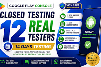 google play console 12 testers for 14 days closed testing