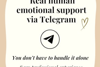 support you on telegram on a weekly basis