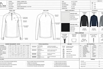 design sportswear, activewear, gym wear, yoga wear and fitness apparel tech pack