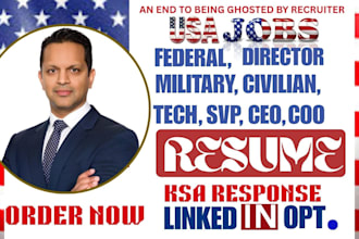 create 24 hours federal resume writing services, ecqs, ksa, mtqs,ptqs for usajob