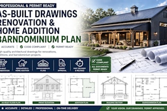 deliver as built drawings renovation home addition permit plan barndominium plan