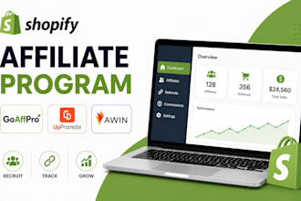 setup goaffpro uppromote awin affiliate and referral program on shopify