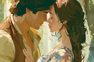 design emotional romantic book cover with cinematic art