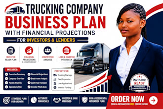 write a trucking company business plan with financial projections investors
