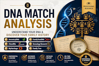analyze your ancestrydna, 23andme, myheritage and familytreedna dna matches