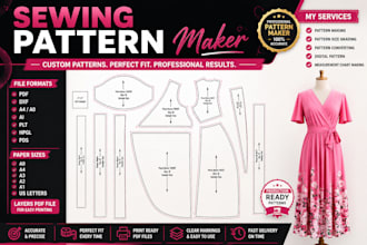 create  professional sewing patterns, grading for any garments in dxf and PDF
