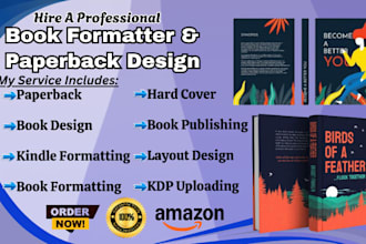 do kdp book publishing, book design and book cover design for amazon