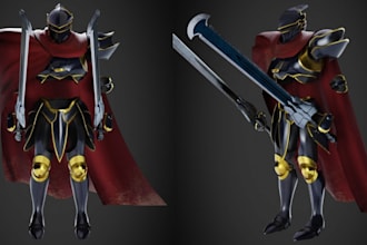 design wearable 3d cosplay creation, cosplay armor, cosplay model, prop, mask