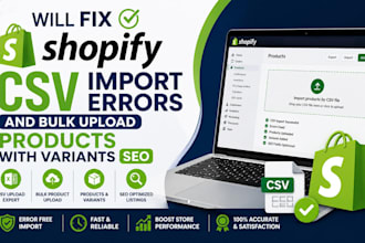 fix shopify csv import errors bulks upload product seo optimization variants