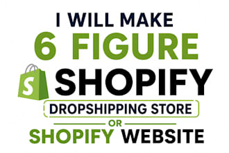 make 6 figure shopify dropshipping store or shopify website