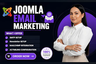 setup joomla email marketing acymailing mailchinp smtp newsletter joomla smtp