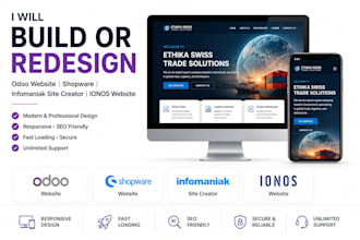 build or redesign odoo website shopware infomaniak site creator ionos website