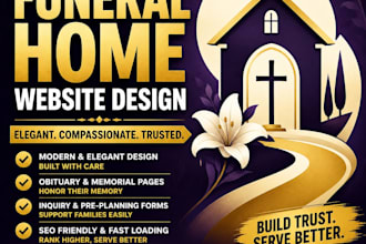 funeral home website, memorial website, funeral website design, obituary website