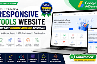 create a responsive tools website for fast google adsense approval