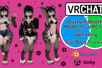 create custom booth model for vrchat avatar anime furry vrm unity ready