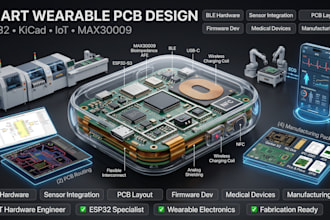 design kicad iot wearable pcb with esp32, max30009, sensors and firmware
