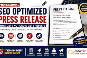 create SEO optimized press release for your business
