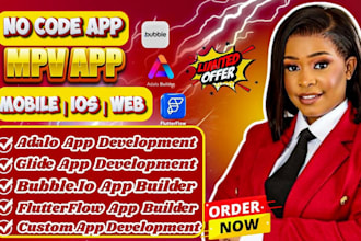 your mvp app using bubble, adalo, flutterflow or n8n automation