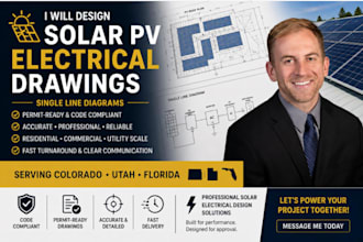 design solar pv electrical drawings, single line diagrams in colorado, utah, fl