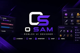 design a modern roblox UI, hud, inventory, shop, and menu