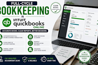 do full cycle bookkeeping and transaction categorization in quickbooks